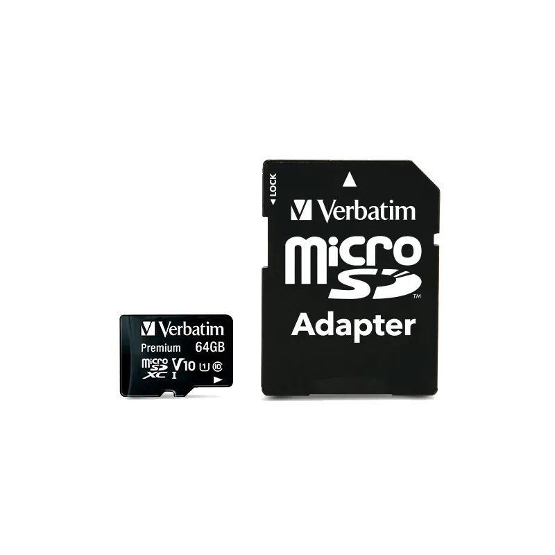 Carte mémoire MicroSDXC Verbatim 64GB avec adapteur – Image 2